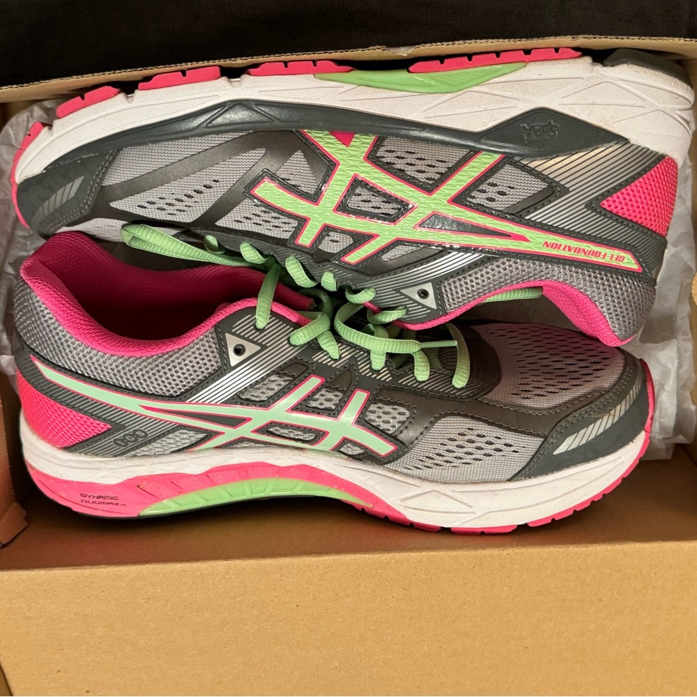 ASICS Women's Gray and Pink Athletic Shoes